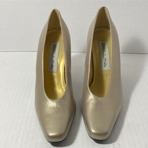 Bellini Pearl Cream Leather Pumps with Gold Insole